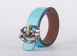 The new Designer Luxury Coloured gems Belts Men Woman Famous Belt Brand Casual g Letters Logo Smooth Buckle Fashion Belt belts6415438