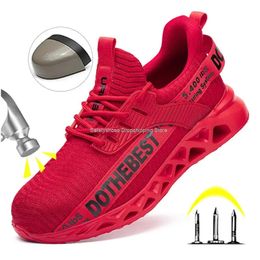 Steel Toe Safety Shoes Men Women Light Breathable Working Sneakers Puncture Proof Work Shoes Construction Men Safety Work Boots 240504