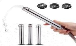 Metal Anal Vaginal Cleaner Douche Shower Cleaning Enemator Butt Plug Anus Enema Faucet Clean Tool Adult Sex Toys for Men Women Y198523214