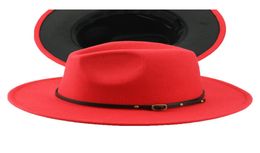 Panama hats elegant and fashionable solid Colour top women sunmale band wide flat brim jazz hat vcx5006023