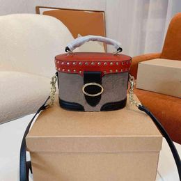 10A Fashion Crossbody Rivet Cosmetic 220309 Women Female Bags Shoulder Designer Decoration Handbag Box Bucket Leather Opiih