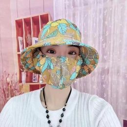 Wide Brim Hats Shawl Tea Picking Cap Protect Neck Mask Anti-uv Sunscreen Hat Unisex