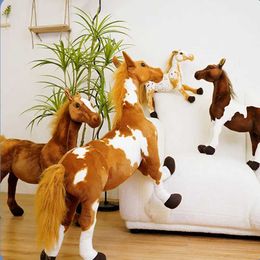 Stuffed Plush Animals Cute simulation horse filled animal plush doll with high volume still image classic childrens toy B240515