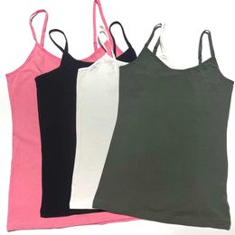 Vest Summer sexy womens cut womens top sleeveless solid vest 4-color basic comfortable womens vestL2405