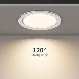 6PCS Led Downlight Recessed Ceiling Lamp 5W 9W 12W 15W Three-Color Dimmable/Cold white/Warm white 170V/220V Led Spotlight
