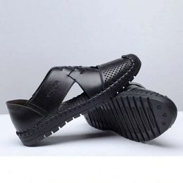 breathables Hollow Hole Men Antiskid Summer Sandals Breathable Split Sandal Leather Trend Ankle Wrap Mens Casual Loafer Shoe Wholesale Shoes K5bL# 462 s 7067
