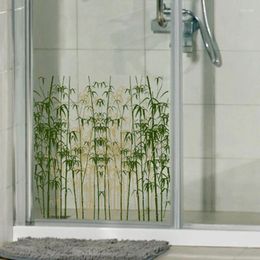 Window Stickers Grinded Glass Paste PVC Translucent Back Bamboo Forest Pattern Glue Bathroom Decorative Paper