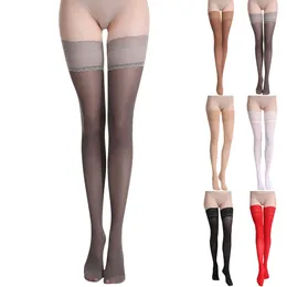 Women Socks Sexy Stockings Thigh High Over Knee Stocking Transparent Stretchy Long Tube Night Club Nylons Hosiery Medias