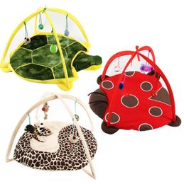 Pet Cat Bed Toys Mobile Activity Playing Bed Toys Cat Bed Pad Blanket House Pet Furniture Cat Tent Toys three style7203855