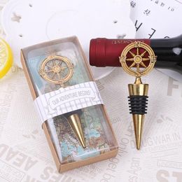 Party Favor 1pcs Wine Bottle Stoppers Travel Theme Wedding Guests Gift Stopper Compass Souvenirs Accessories