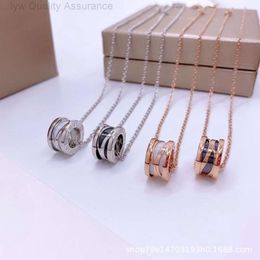 Designer for Woman e Charm High Version Baojia Spring Necklace Plated with Rose Gold Size Waist Collar Chain White Ceramic