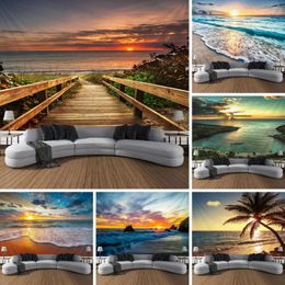 Tapestries Landscape Beach Sunset Tapestry Wall Hanging Large Beautiful Dormitory Indoor Bedroom