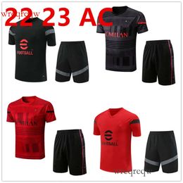 2023 soccer jerseys new AC S tracksuit IBRAHIMOVIC GIROUD KESSIE TONALI REBIC 22/23 s training suit short sleeves Sportswear
