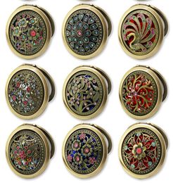 Mini Pocket Retro Vintage Style ButterflyflowerPeacock Makeup Cosmetic Pocket Compact Stainless Mirror DHL 3748701
