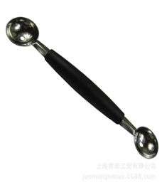 Fashion Stalinless Steel Cook Dual Double Melon Baller Ice Cream Scoop Fruit Spoon9812282