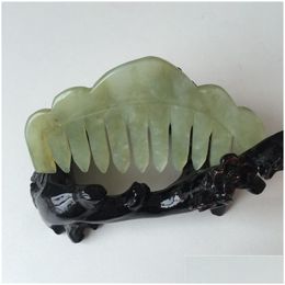 Hair Brushes Natural Jade Comb At Home Facial And Eye Meridian Health Care Drop Delivery Products Styling Tools Dh5Zw