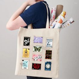 Shopping Bags 1 Pc Stamp Midnight Pattern Beige Tote Bag Taylor The Ear Tours Book BagTS Merch Shoulder Canvas