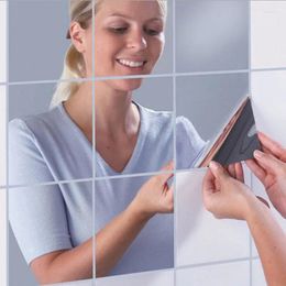 Window Stickers 1set 9pcs! 15cm X Self Adhesive Mirror Film Bathroom Vitrine Glass For Home Decoration