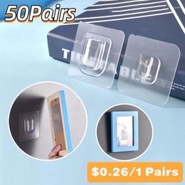 Hooks 50Pairs Home Double-Sided Adhesive Wall Hanger Strong Transparent Suction Cup Sucker Storage Holder For Drop