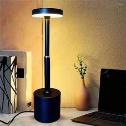 Table Lamps Led Metal Rechargeable Touch Retro Bedside Eye Protection Desk Lamp Nordic Style Iron Art Flat Head Desks