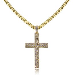 Cross Pendant Necklace Micro Pave CZ Stones Egyptian Style Prayer Hip Hop Pendants Necklace Men039s Jewelry6868368