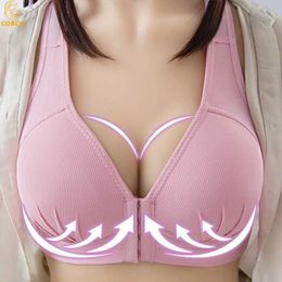Maternity Intimates Plus Size Seamless Sexy Open Cup Bra for Maternity Clothes Pregnancy Women Front Closure Breastfeeding Underwear Nursing Bras Y240515
