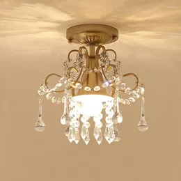 Ceiling Lights Luxury Golden El Villa Corridor Transparent Crystal Lamp Vintage Clothing Room Apartment Home Decoration Light