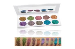 Whole High Pigment Chameleon Glitter 10 Colors Make Up Eyeshadows Palette Custom Label Waterproof Diamond Makeup Eyeshadow Eye1734103