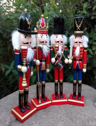 1pcs 30cm Handpainted Wooden Nutcracker Figurines Christmas Ornaments Dolls For Friends and Kids Home Decoration Accessories3665772