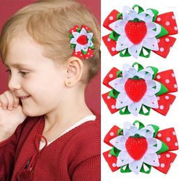 Hair Accessories Oaoleer 2Pcs/set Red Polka Dot Strawberry Clip For Baby Girls Cute Handmade Flower Hairpin Barrettes Korea