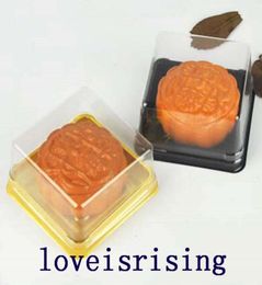 New Arrivals100pcs50sets 68684 cm Mini Size Clear Plastic Cake boxes Muffin Container Food Gift Packaging Wedding Supplies8802705