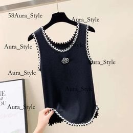 Chanells Anagram Embroidered Women Tanks Camis Cotton-Blend Chanells Tank Tops Two C Letters Designer Chanells Skirts Yoga Suit CHANNEL Dress Bra Vest Ladies 498