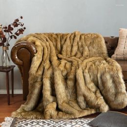 Blankets Luxury Long Hair Blanket Faux Fur Model Room Decorative Tapstry Bedside Nordic Tapstray Sofa Towels Home Textiles