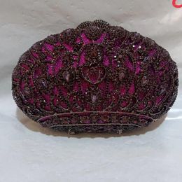 Evening Bags 23 Styles Purple Women Crystal Ladies Diamond Metal Purse Wedding Rhinestones Clutch Handbag