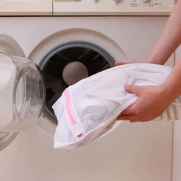 Laundry Bags Zipper Mesh Wash Bag Foldable Sock Underwear Washing Machine Protection Net