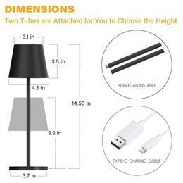 Table Lamps 2400mAh Simple LED Rechargeable Touch Table Lamp Three Colours Bedside Creative Ambient Light Bar Outdoor Decoration Night Light