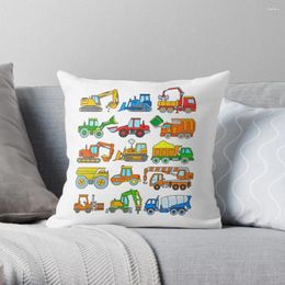 Pillow Construction Vehicles Machinery Excavator Trucks Throw Christmas Pillowcase Case