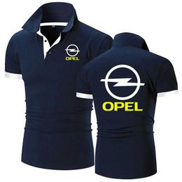 Men's T-Shirts Summer Mens Polo shirt Opel Printing Casual High Quty Cotton Short Slves Man Harajuku Classic Tops Custom T-shirt T240515