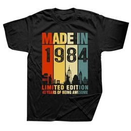T-shirt commemorativo per il compleanno delle magliette maschile femminile 1984 in edizione limitata in edizione limitata in cotone retrò top a manica corta q240514