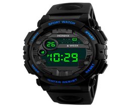 Sports Watch Luminous LED Digital Watches for Men Glass Dial 50M Waterproof Silicone Strap Wristwatch Clock5210507