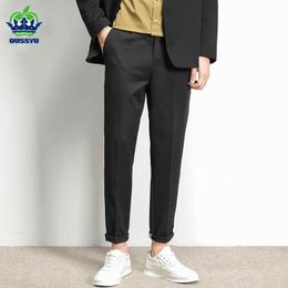 Men's Pants OUSSYU Spring Summer Business Dress Pants Men Solid Color Office Social Formal Suit Pant Casual Strtwear Wedding Trousers 38 Y240514