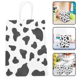 Gift Wrap Cow Print Bag With Handles For Treats And Jewellery Packaging