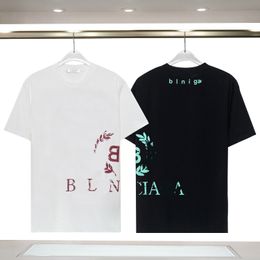 24ss Summer Paris Men's T-shirt Designer T-shirt Luxury flocked Letter T-shirt T-shirt Classic Fashion Green women's short-sleeved casual cotton S-XXL yy223