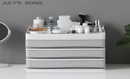 JULY039S SONG Plastic Cosmetic Drawer Organiser Makeup Storage Box Makeup Container Nail Casket Holder Desktop Sundry Storage C2995136326