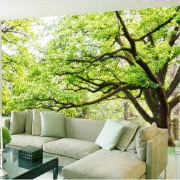 Wallpapers Wellyu Custom Wallpaper 3D Po Murals Nature Landscape Tv Background Wall Big Tree Living Room Bedroom Mural