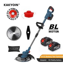 Lawn Mower Cordless lawn mower brushless motor electric grass trimmer adjustable length angle telescopic trimming garden tool steel wire wheelQ240514