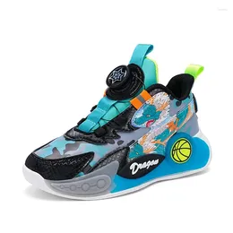 Basketball Shoes 2024 Fashion For Kids Mid-top Printed Casual Sneakers Children Gym Running Tennis Training Sports