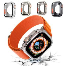Apple Watch Ultra 2 시리즈 9 49mm 스마트 워치 해양 스트랩 스마트 워치 스포츠 스포츠 시계 무선 충전 스트랩 박스 보호 커버 케이스