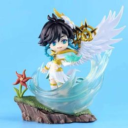 Action Toy Figures 18cm Genshin Impact Action Figure Q Version Standing Wind God Wendy Sculpture Toys ChildrenS Christmas Toy Doll Gift Y240515