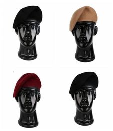 Berets Army Special Forces Wool Black Red Colour Beret Hat Military CapBerets6165618